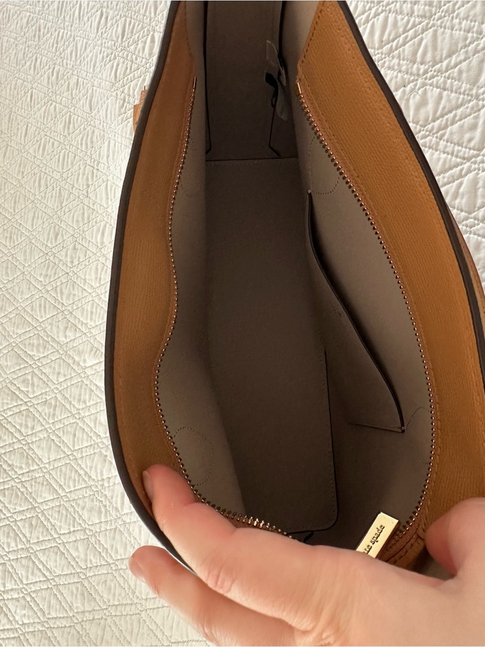 kate spade Caramel Tan Pebbled Leather Dome Satchel - Picture 4 of 7